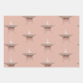 Kerst met kerstmis, roos gouden ster inpakpapier vel (Voorkant 2)