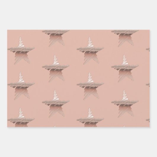 Kerst met kerstmis, roos gouden ster inpakpapier vel (Voorkant 2)