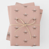 Kerst met kerstmis, roos gouden ster inpakpapier vel (In situ)