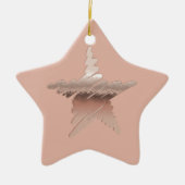 Kerst met kerstmis, roos gouden ster keramisch ornament (Voorkant)