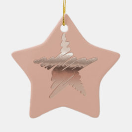 Kerst met kerstmis, roos gouden ster keramisch ornament