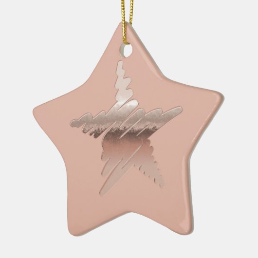 Kerst met kerstmis, roos gouden ster keramisch ornament (Links)
