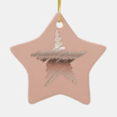 Kerst met kerstmis, roos gouden ster keramisch ornament (Achterkant)