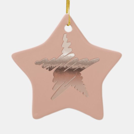 Kerst met kerstmis, roos gouden ster keramisch ornament (Achterkant)