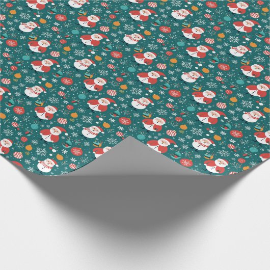 Kerst met kerstpatroon cadeaupapier (Hoek)