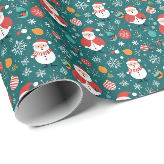Kerst met kerstpatroon cadeaupapier (Rol Hoek)