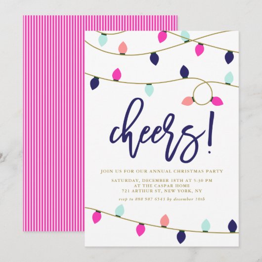 Kerst met kleurrijke kerstfeestdagen kaart (Voorkant / Achterkant)