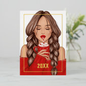 Kerst met knus warme chocolademelk folie feestdagenkaart (Staand Voorkant)