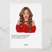 Kerst met knus warme chocolademelk folie feestdagenkaart (Achterkant)