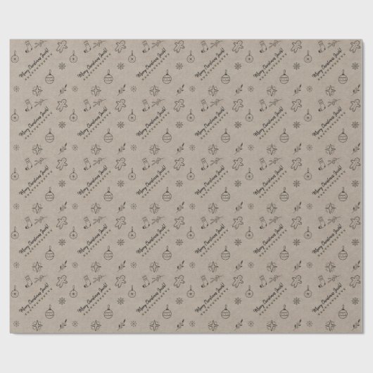 Kerst met kraft-styling cadeaupapier (Vlak)