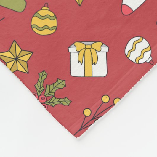 kerst met kussen fleece deken (Hoek)