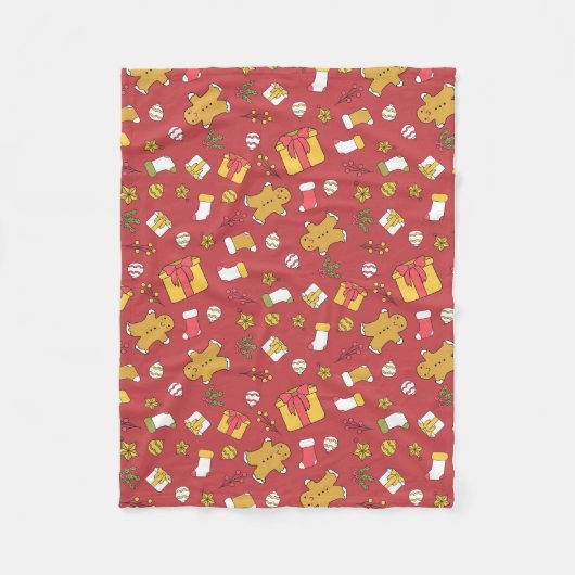 kerst met kussen fleece deken (Voorkant)