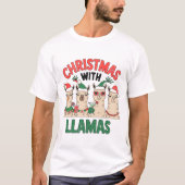 Kerst met lama's t-shirt (Voorkant)