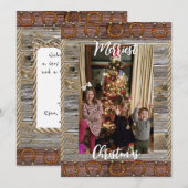 Kerst met landelijke westernthema gepersonaliseerd feestdagenkaart (Voorkant / Achterkant)