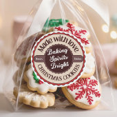 Kerst met Liefde Gebakken Geestdriftige Kerstmis Ronde Sticker