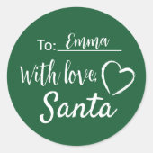 Kerst met liefde van Santa Sticker (Voorkant)