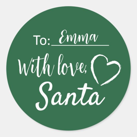 Kerst met liefde van Santa Sticker (Voorkant)
