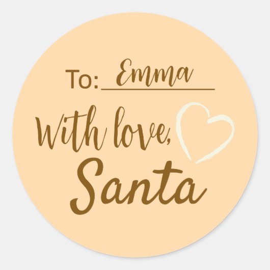 Kerst met liefde van Santa Sticker (Voorkant)