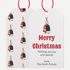 Kerst met maritiem thema cadeaulabel
