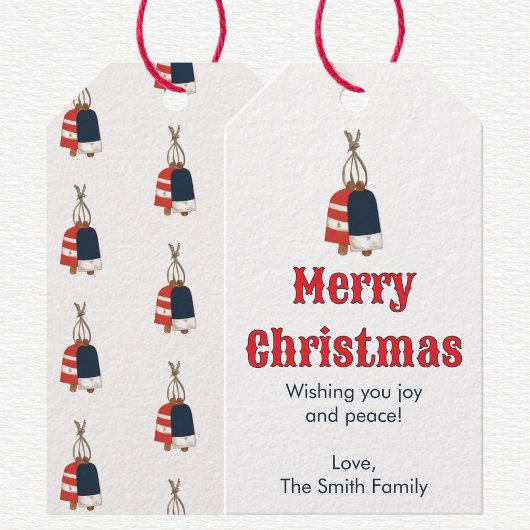 Kerst met maritiem thema cadeaulabel