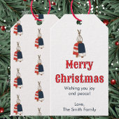 Kerst met maritiem thema cadeaulabel