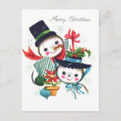 Kerst met marry's uit Snowman Couple Briefkaart (Voorkant)