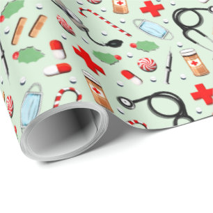 Kerst met medisch thema cadeaupapier