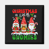 Kerst met mijn Gnomies Kerstmis Drie Kerstmannen Magneet (Voorkant)