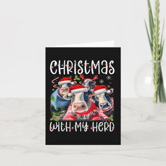 Kerst met mijn kudde Koe boer Kaart (Voorkant)