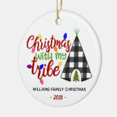 Kerst met mijn stam gepersonaliseerde familie cade keramisch ornament (Links)