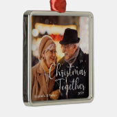 Kerst met namen en jaar metalen ornament (Rechts)