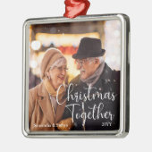 Kerst met namen en jaar metalen ornament (Links)