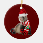 Kerst met Pet Keramisch Ornament (Voorkant)