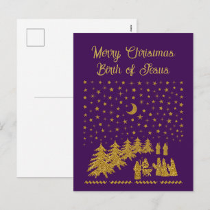 Kerst met religieuze inslag, Geboorte van Jezus Feestdagenkaart