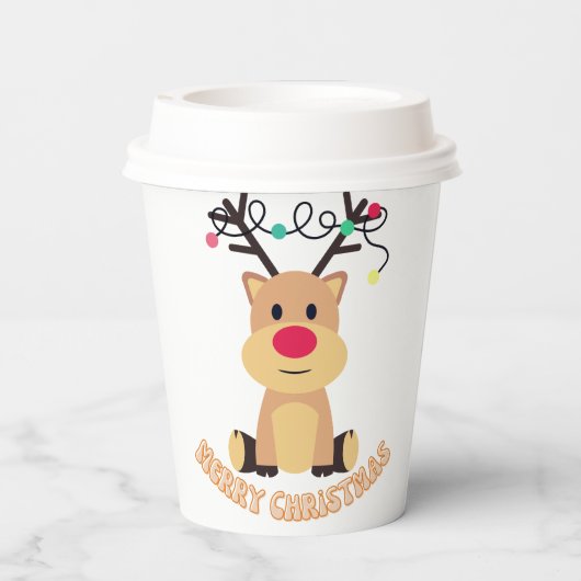 Kerst met rendieren papieren bekers (Achterkant)