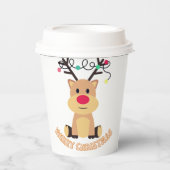 Kerst met rendieren papieren bekers (Voorkant)