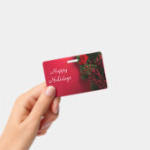 kerst met rode bessen badge (Handheld)