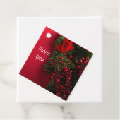 kerst met rode bessen bedankjes labels (In situ)