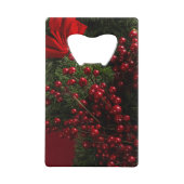 kerst met rode bessen creditkaart flessenopener (Voorkant)