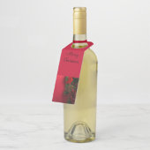 kerst met rode bessen flessenhanger (Schuin)