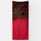 kerst met rode bessen spandoek (Verticaal)