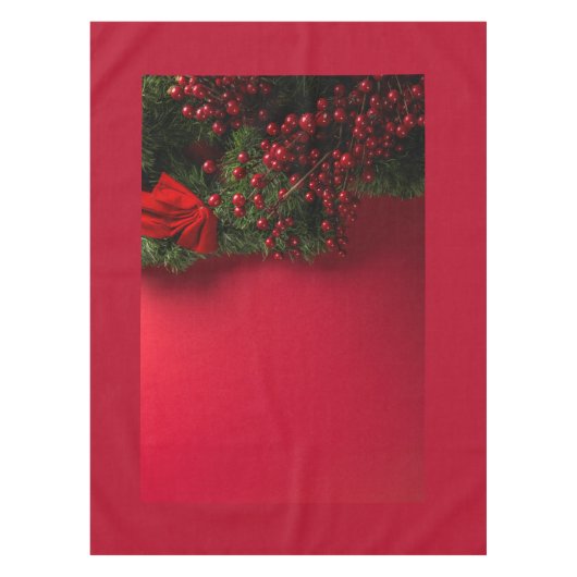 kerst met rode bessen tafelkleed (Voorkant)