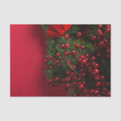 kerst met rode bessen tissuepapier (Voorkant)