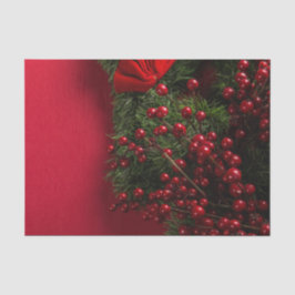 kerst met rode bessen tissuepapier