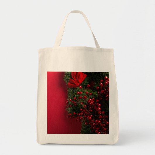 kerst met rode bessen tote bag (Voorkant)