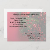 kerst met rode bessen uitnodiging briefkaart (Voorkant / Achterkant)