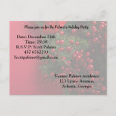 kerst met rode bessen uitnodiging briefkaart (Voorkant)