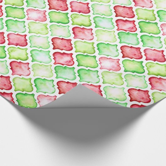 Kerst met rode en groene Waterverf Cadeaupapier (Hoek)
