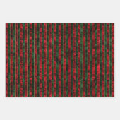  kerst met rode, groene en gouden feestdag inpakpapier vel (Voorkant)
