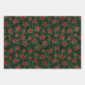 kerst met rode, groene en gouden feestdag inpakpapier vel (Voorkant)